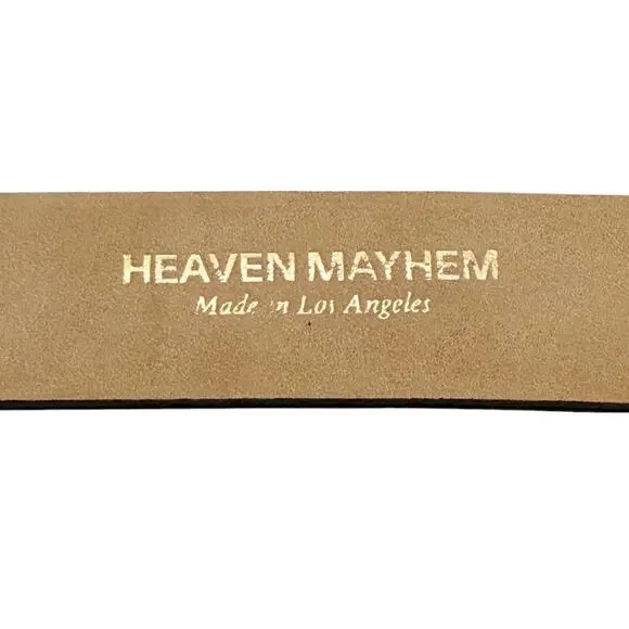 Heaven Mayhem Plate Belt in Gold and Chocolate Brown Suede  display picture 2